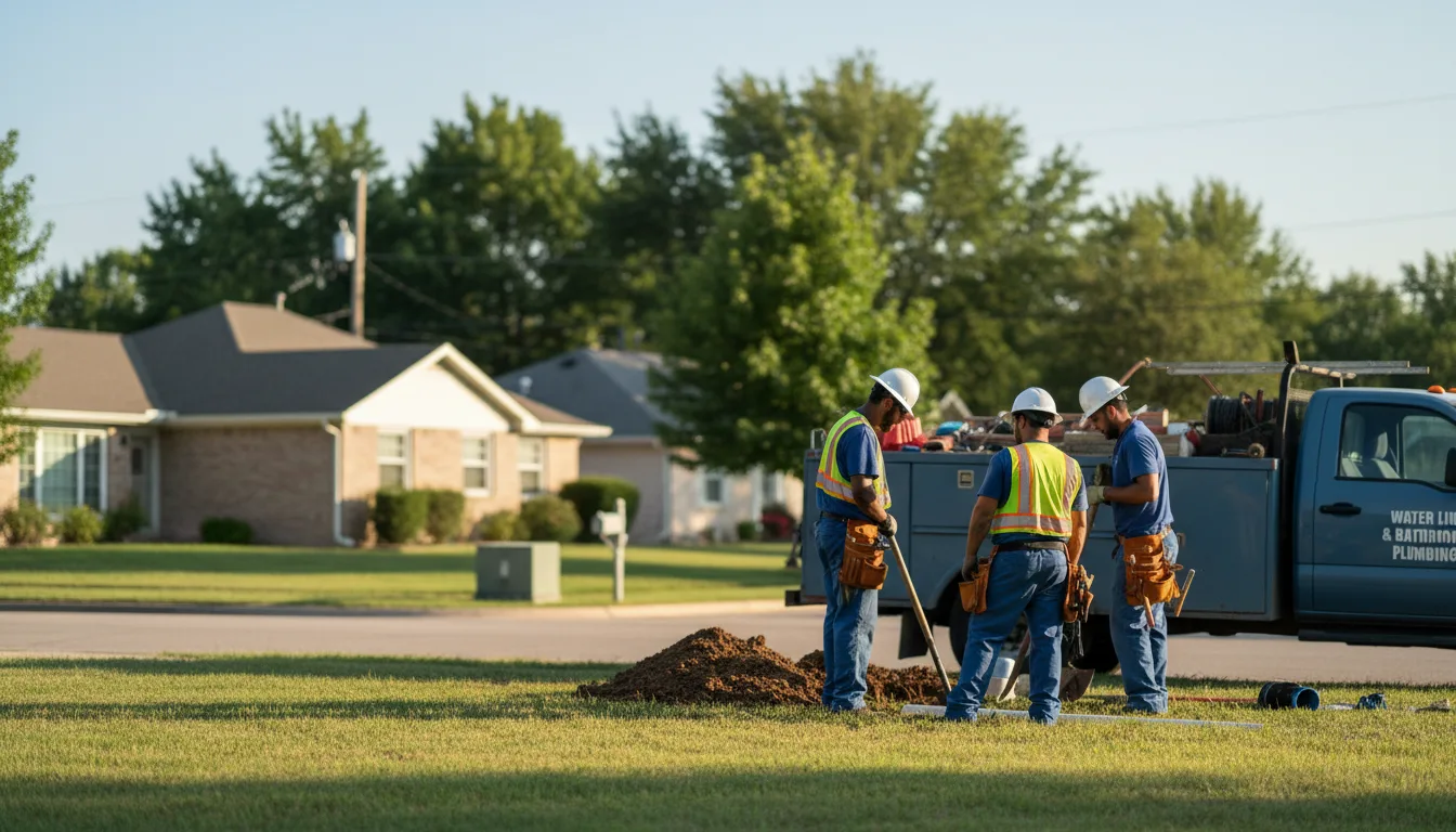 Residential water line and bathroom plumbing service in Milano, TX